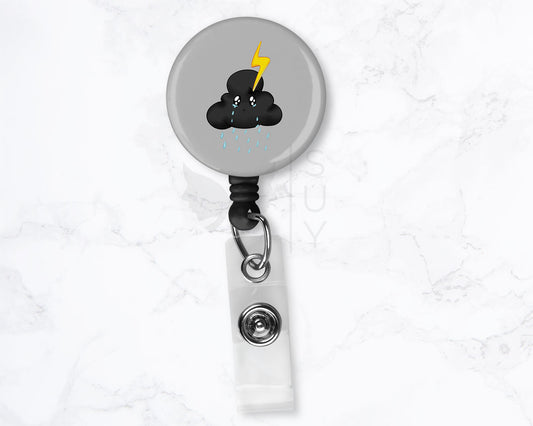 The Unlucky Black Cloud Badge | Funny Medical Black Badge Reel Holder