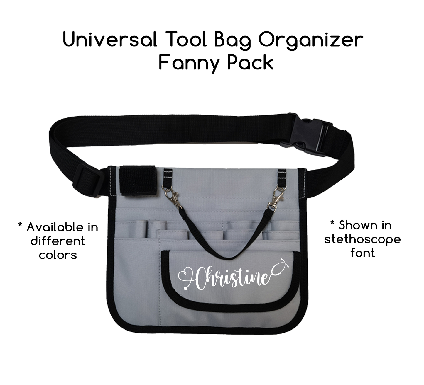 Customized Gift | Grey Medical Organizer Waist Belt for Professionals
