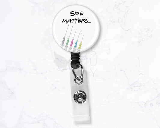 Size Matters.. | Funny Medical Black Badge Reel Holder