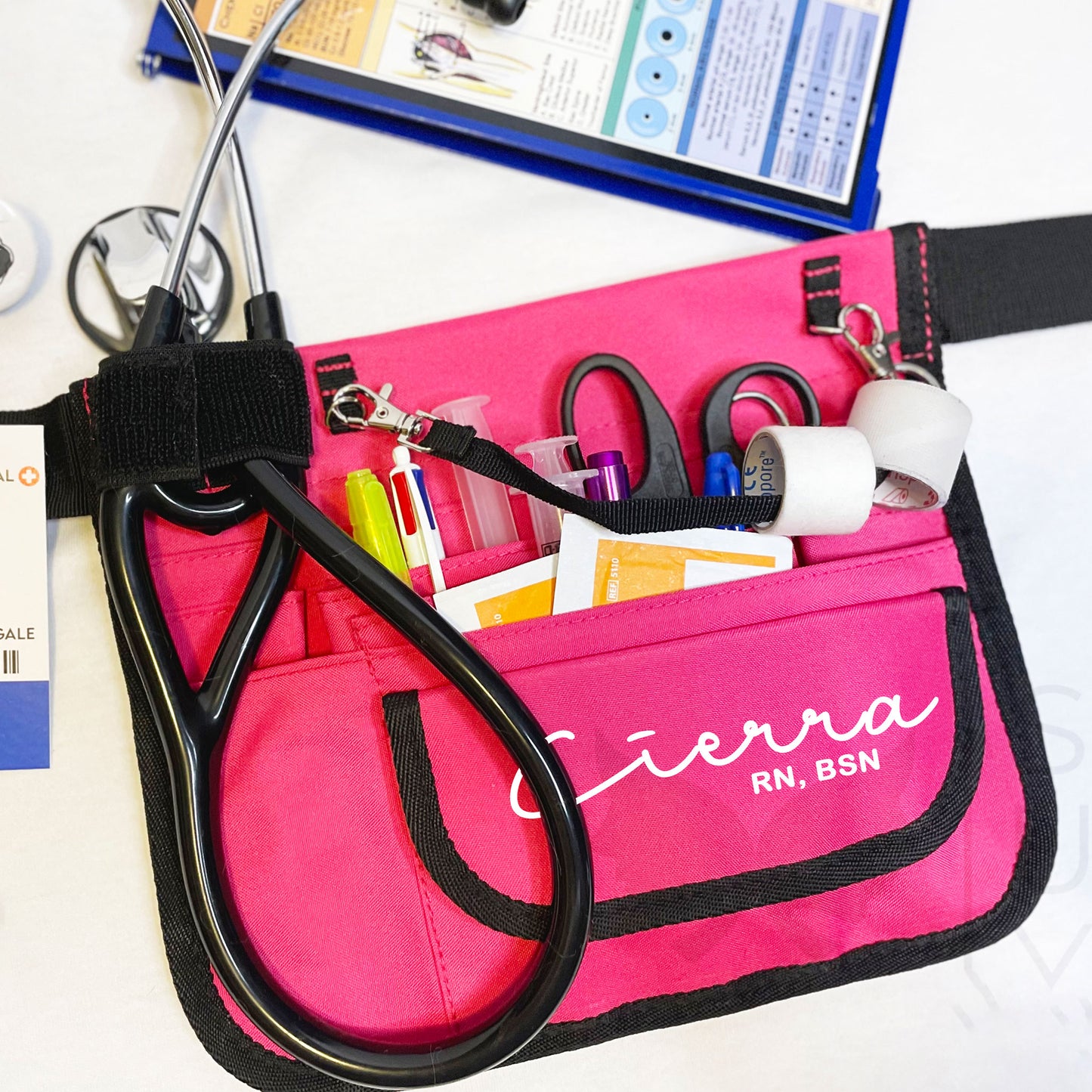 Customized Gift | Pink Medical Organizer Waist Belt for Professionals