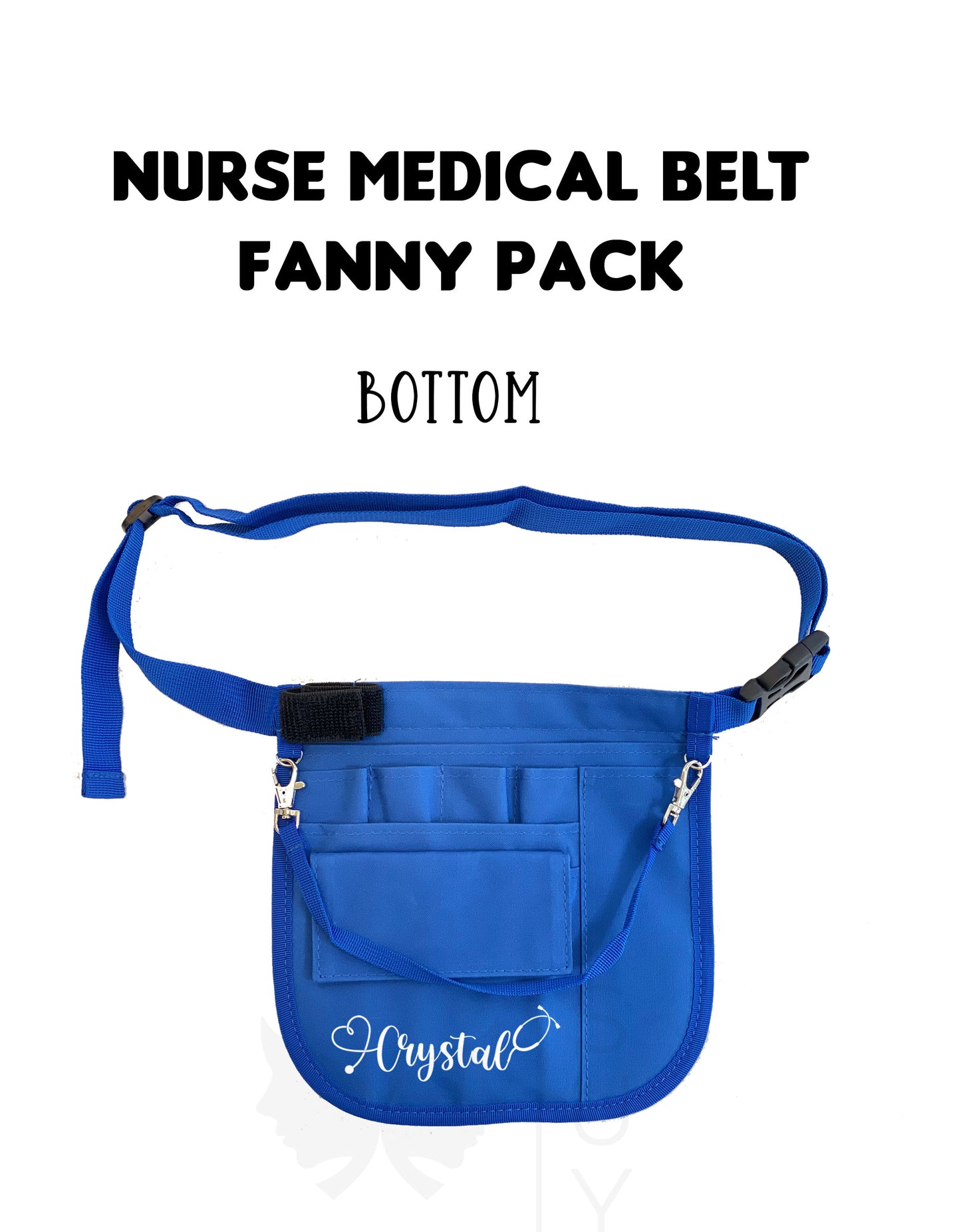 Personalized | Dark Blue Waist Organizer Fanny Pack with Mesh and Stethoscope Holder