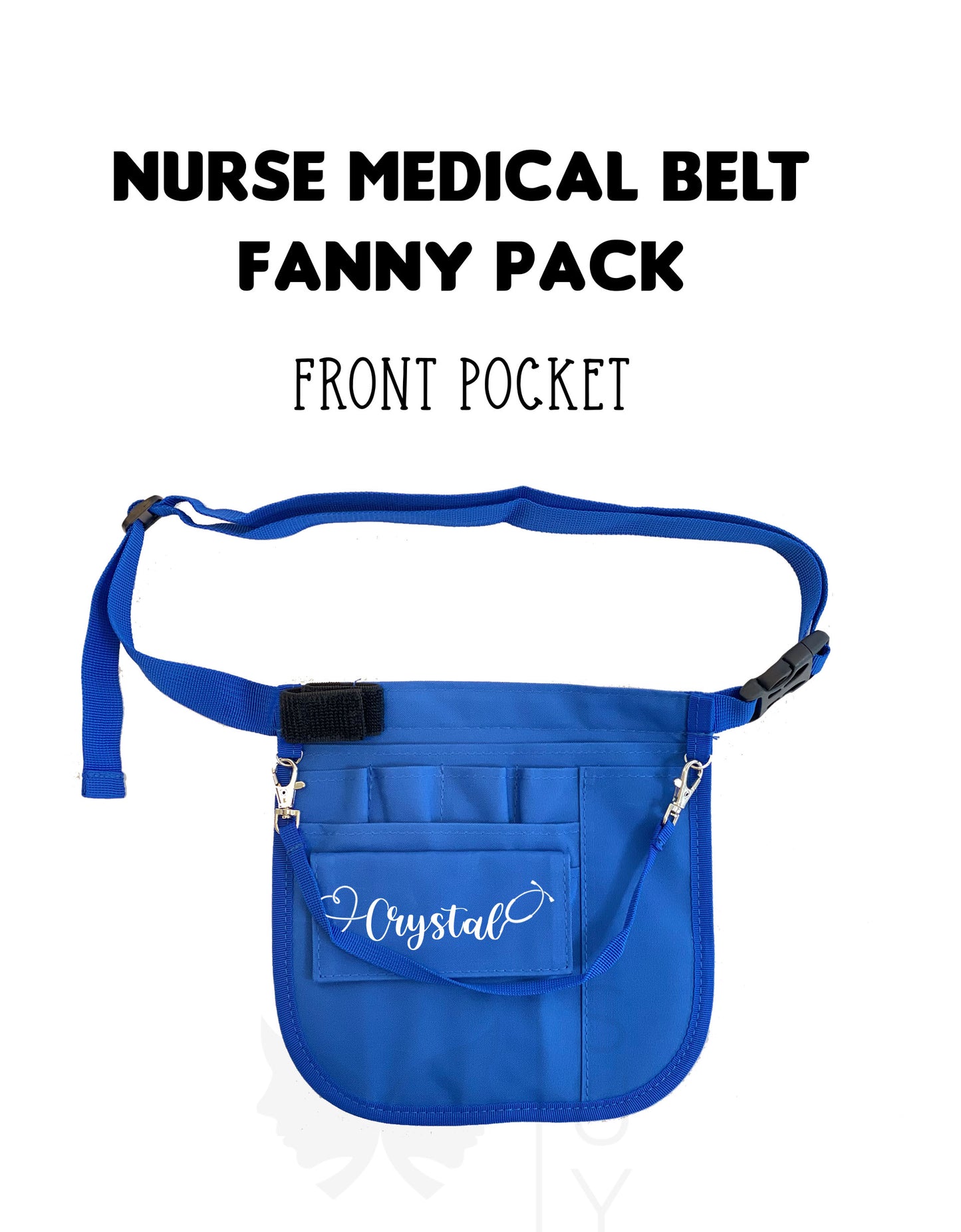 Personalized | Dark Blue Waist Organizer Fanny Pack with Mesh and Stethoscope Holder