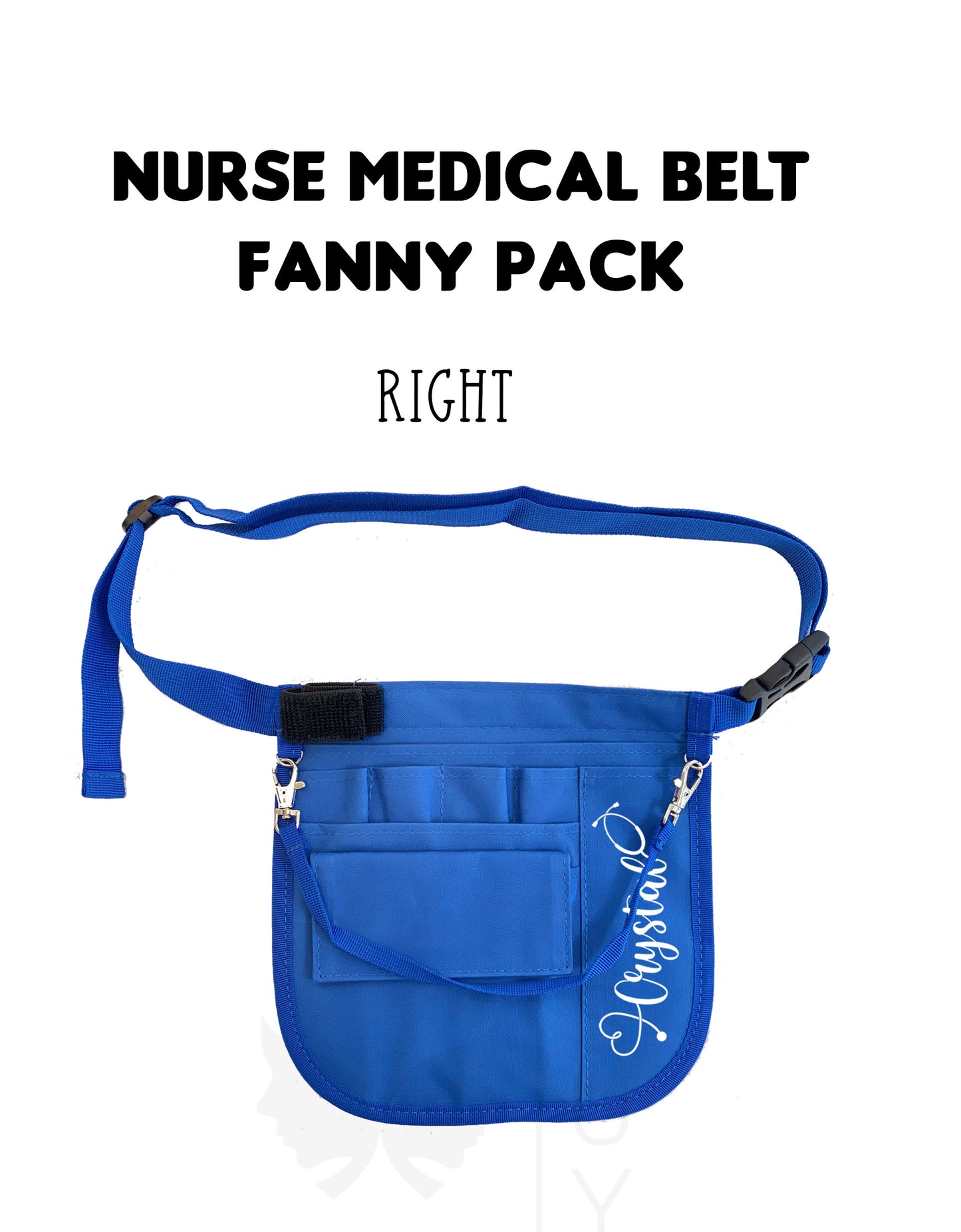 Personalized | Dark Blue Waist Organizer Fanny Pack with Mesh and Stethoscope Holder