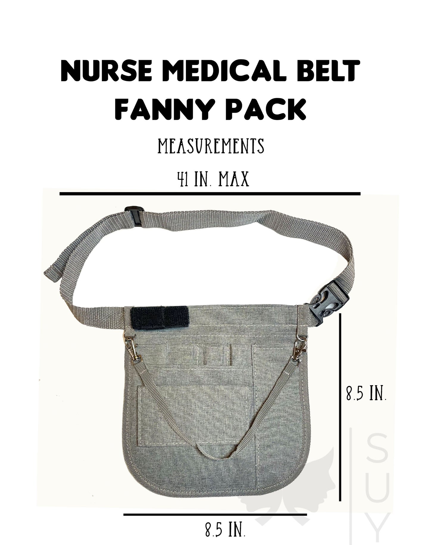 Personalized | Grey Waist Organizer Fanny Pack Tool Belt with Mesh