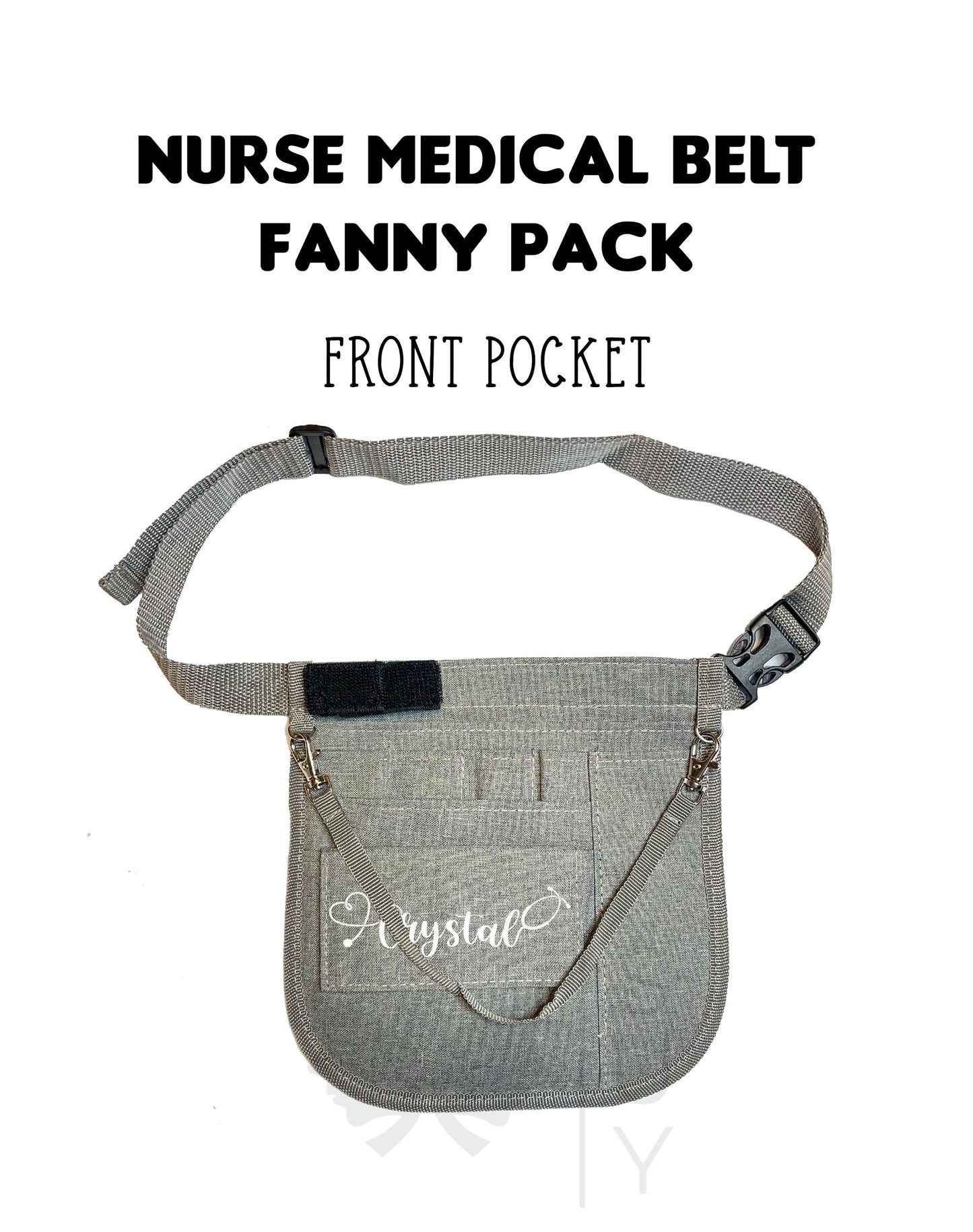 Personalized | Grey Waist Organizer Fanny Pack Tool Belt with Mesh