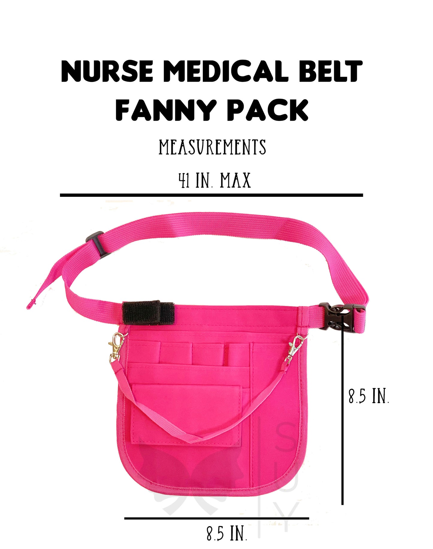 Personalized | Hot Pink Waist Organizer Fanny Pack with Mesh and Stethoscope Holder