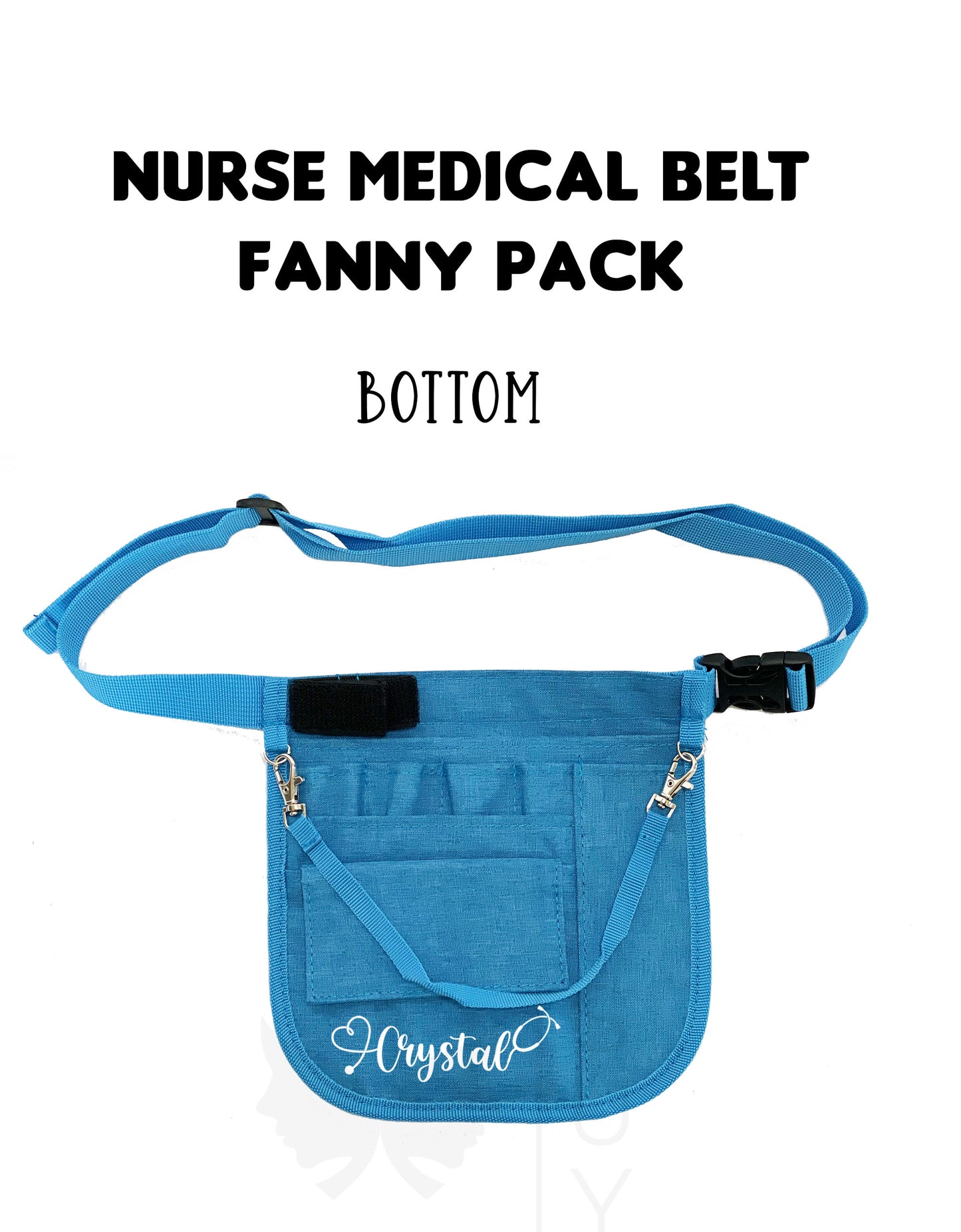 Personalized | Light Blue Fanny Pack Tool Belt with Mesh and Stethoscope Holder