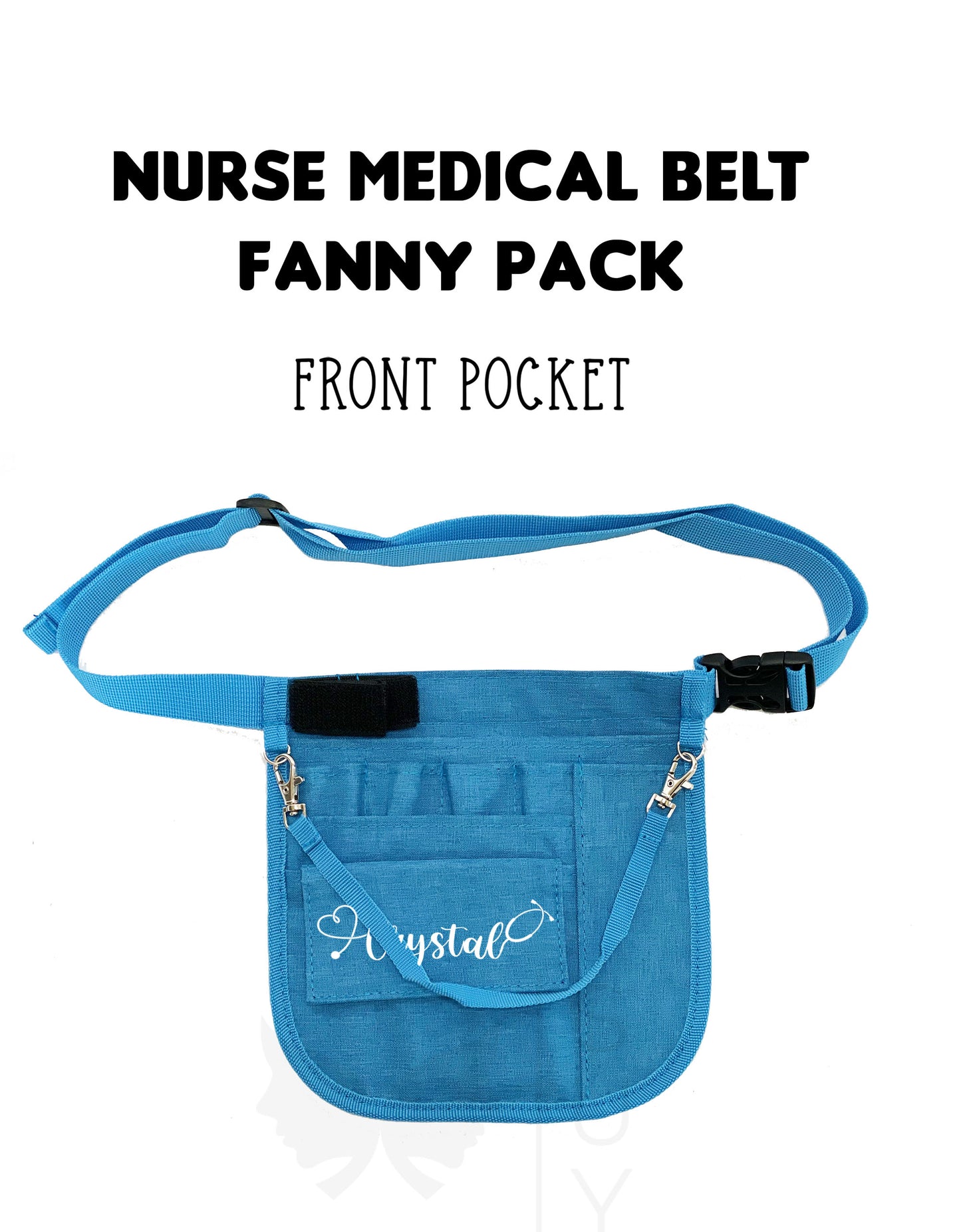 Personalized | Light Blue Fanny Pack Tool Belt with Mesh and Stethoscope Holder