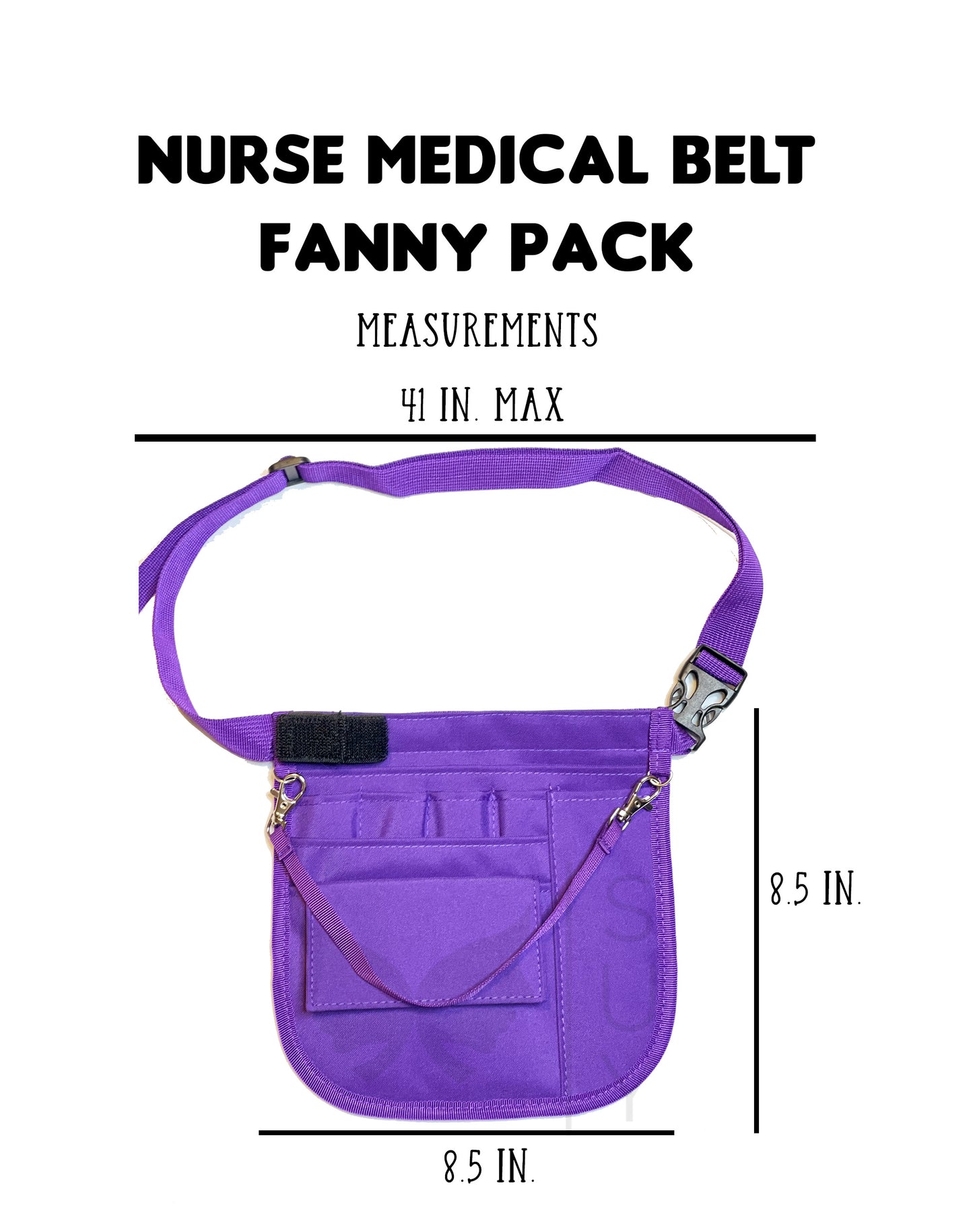 Personalized | Purple Waist Organizer Fanny Pack with Mesh and Stethoscope Holder