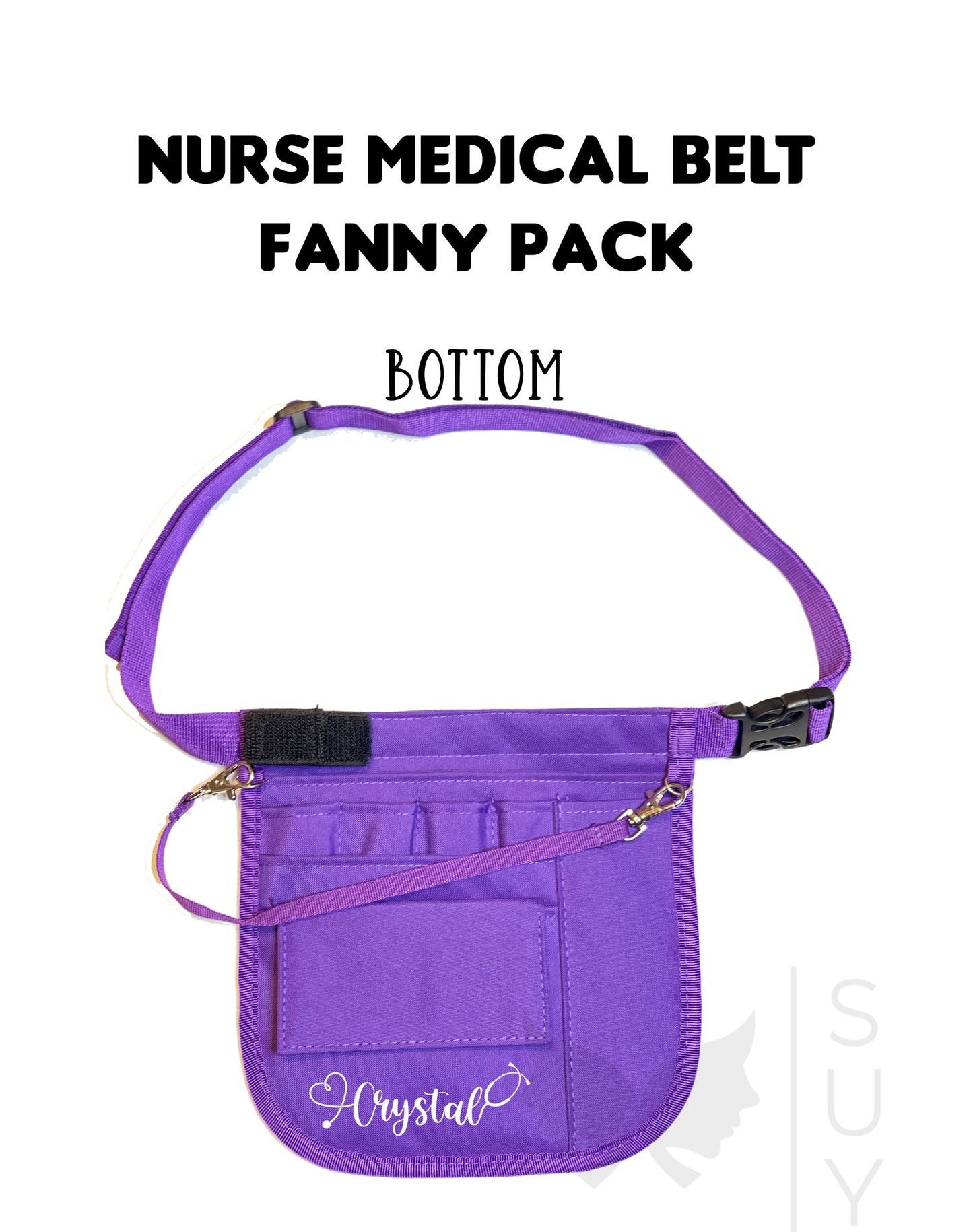 Personalized | Purple Waist Organizer Fanny Pack with Mesh and Stethoscope Holder