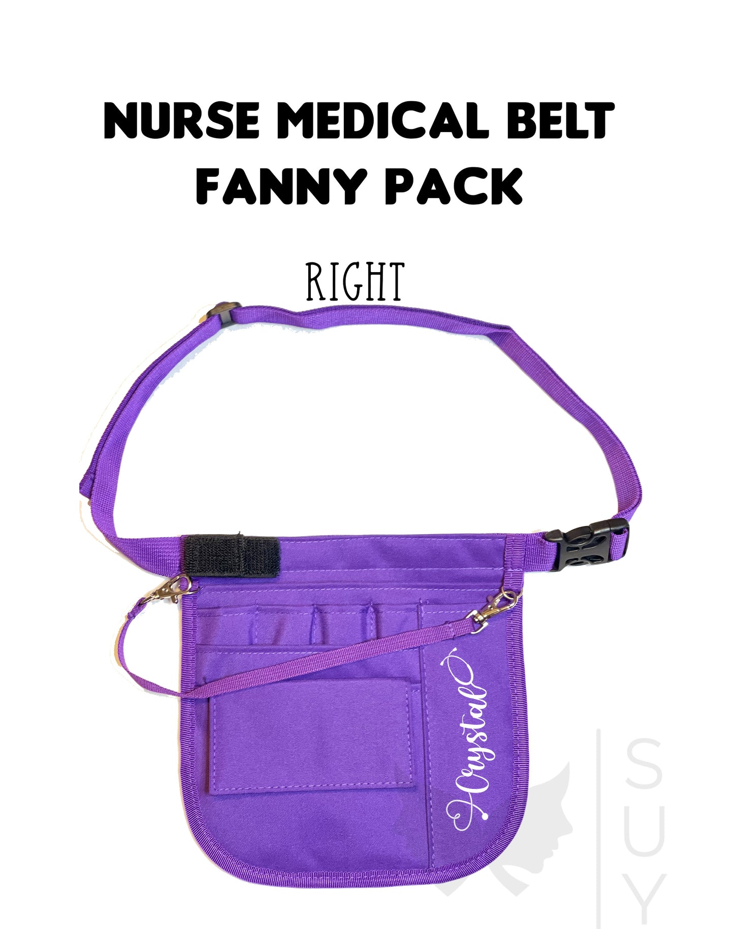 Personalized | Purple Waist Organizer Fanny Pack with Mesh and Stethoscope Holder