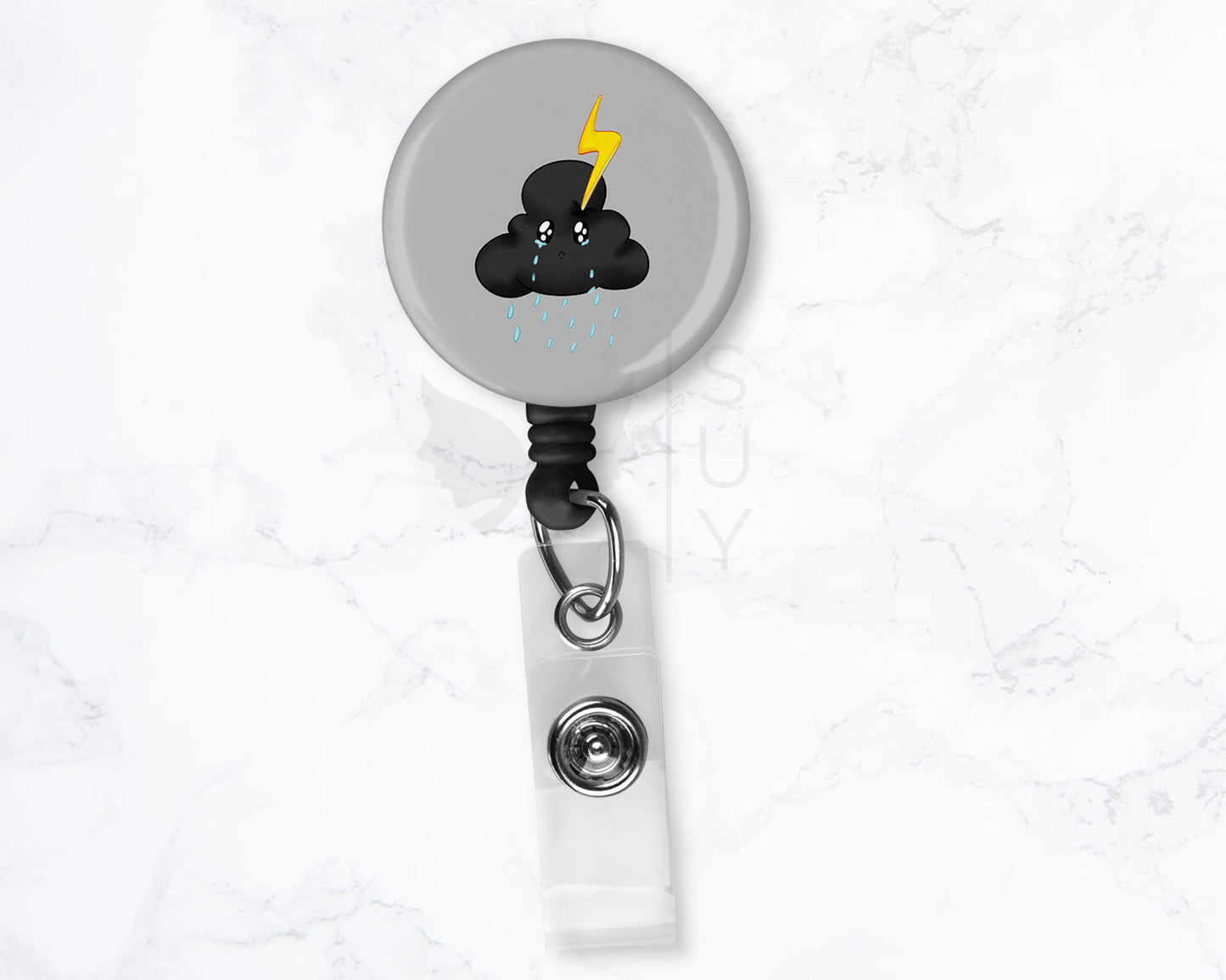 The Unlucky Black Cloud Badge | Funny Medical Black Badge Reel Holder