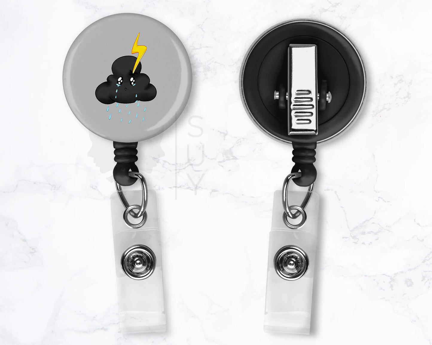 The Unlucky Black Cloud Badge | Funny Medical Black Badge Reel Holder