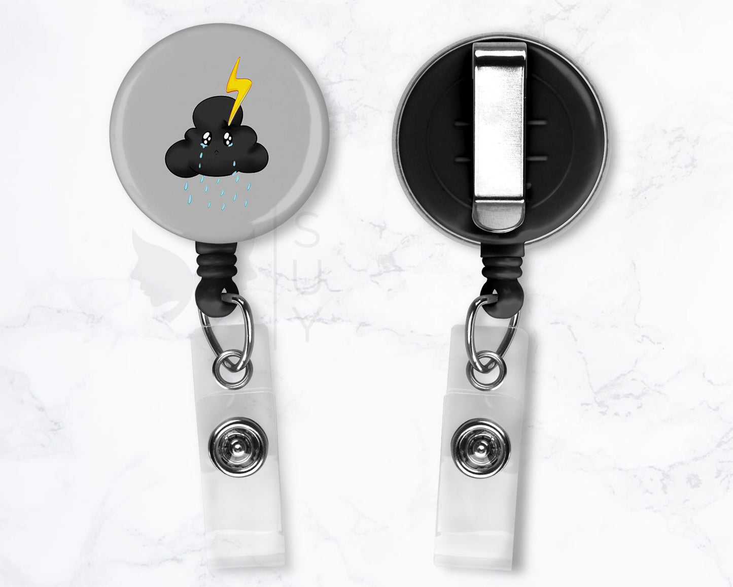 The Unlucky Black Cloud Badge | Funny Medical Black Badge Reel Holder