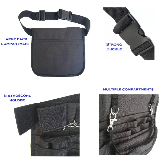 Customized Gift | Black Medical Organizer Waist Belt for Professionals