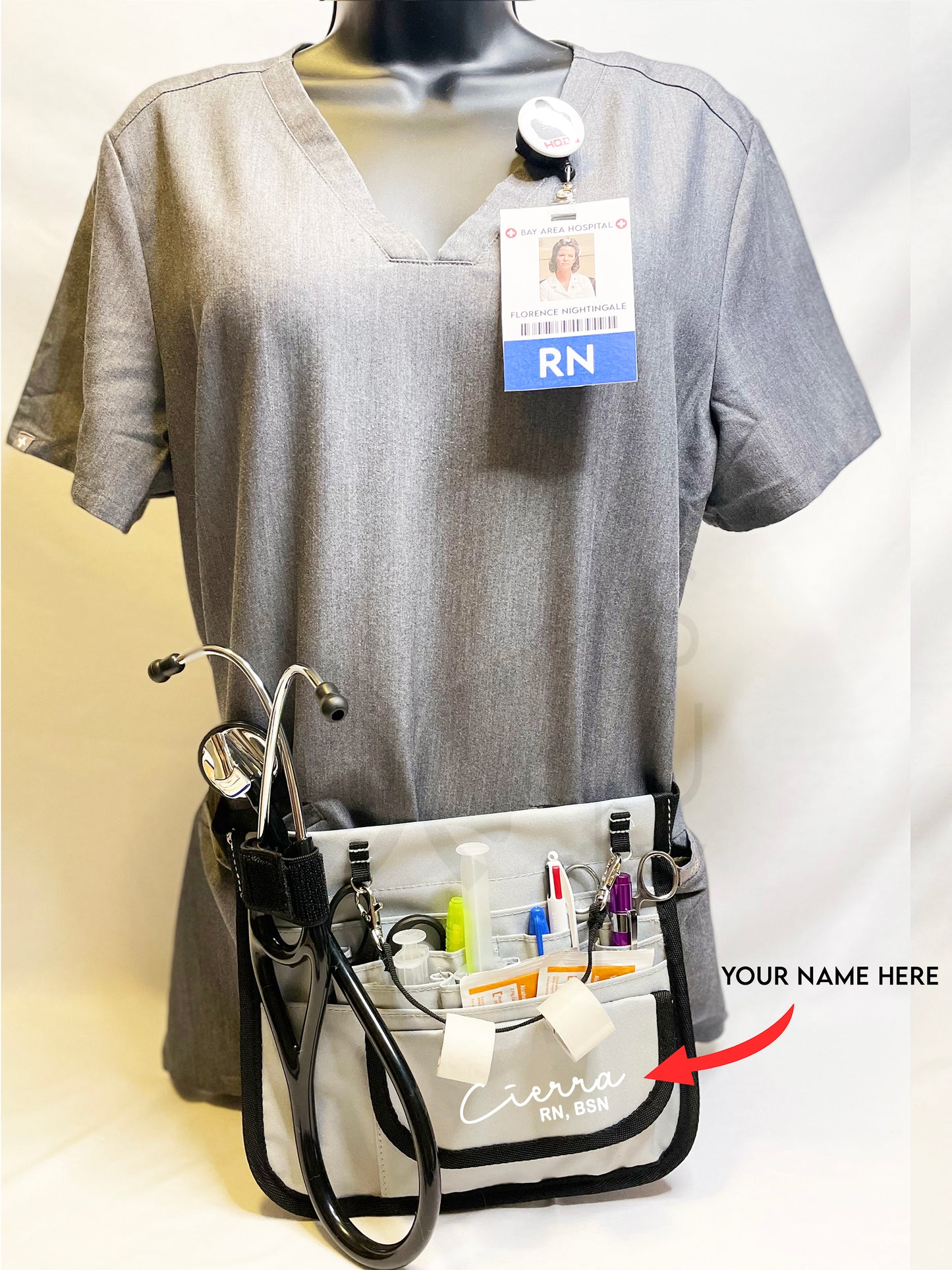 Customized Gift | Grey Medical Organizer Waist Belt for Professionals