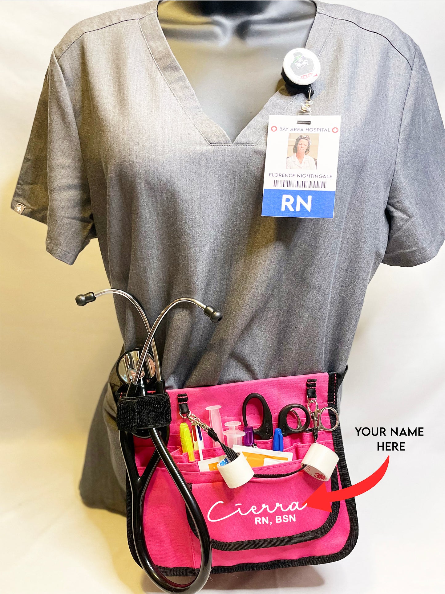 Customized Gift | Pink Medical Organizer Waist Belt for Professionals