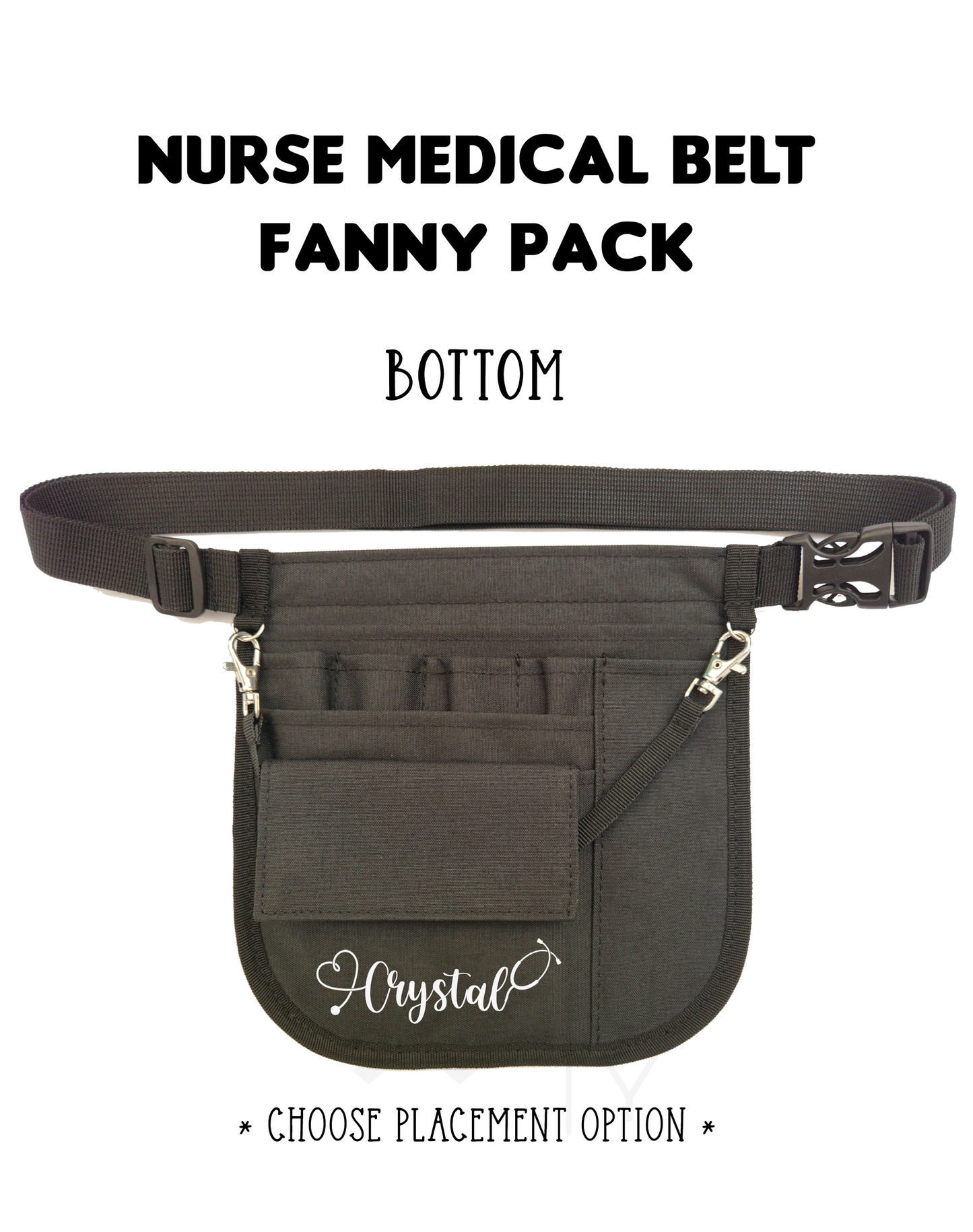 Personalized | Black Waist Organizer Fanny Pack