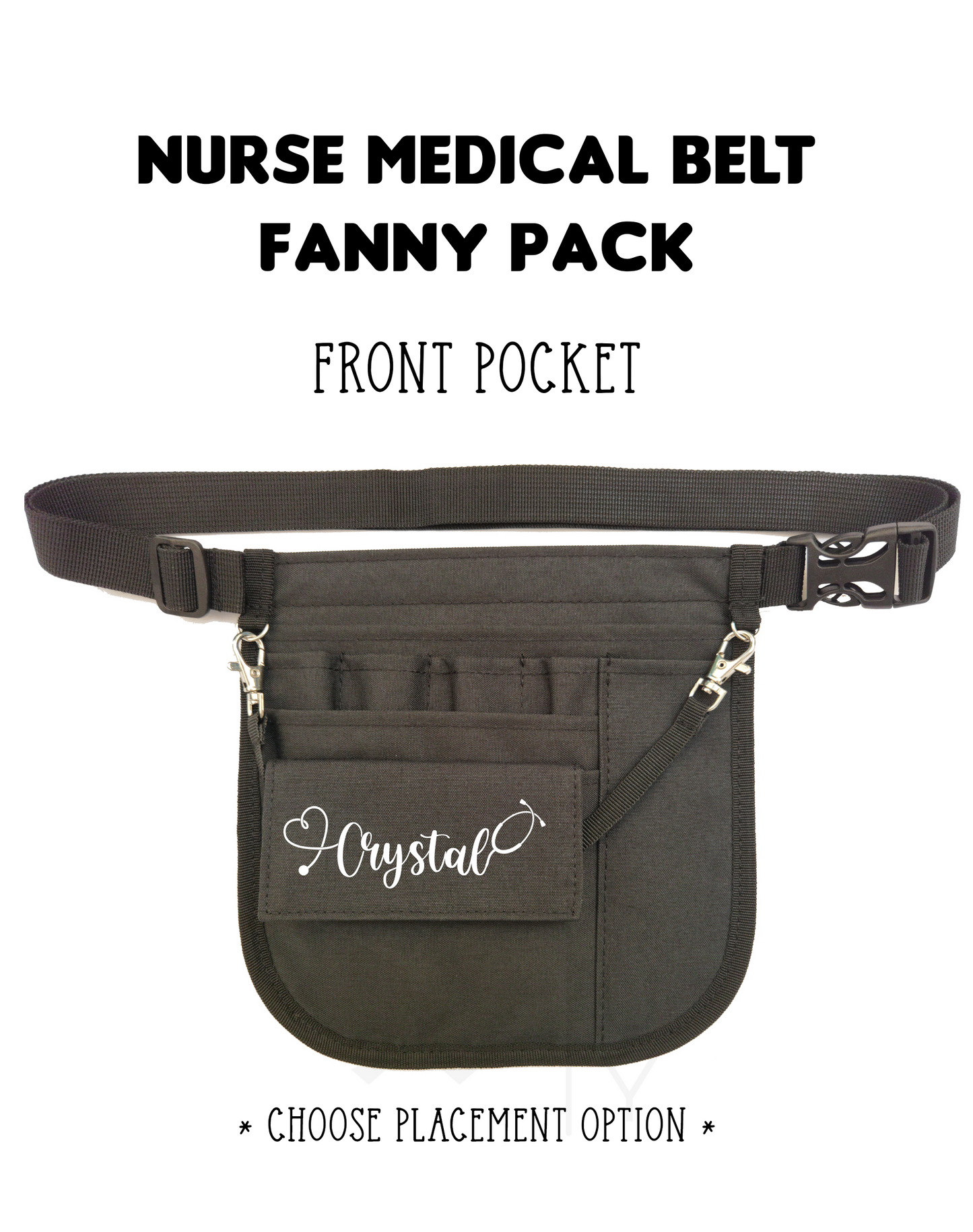 Personalized | Black Waist Organizer Fanny Pack