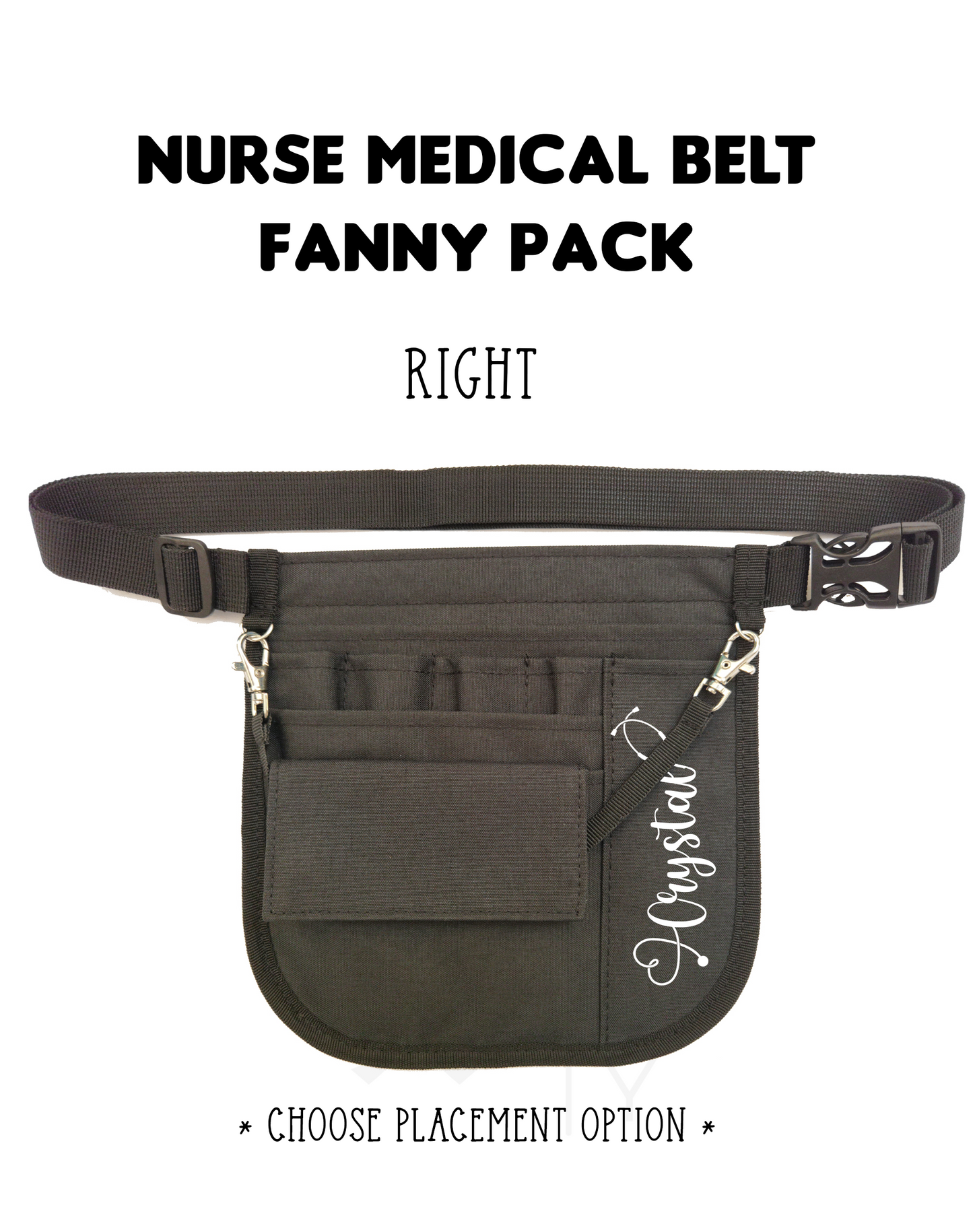 Personalized | Black Waist Organizer Fanny Pack