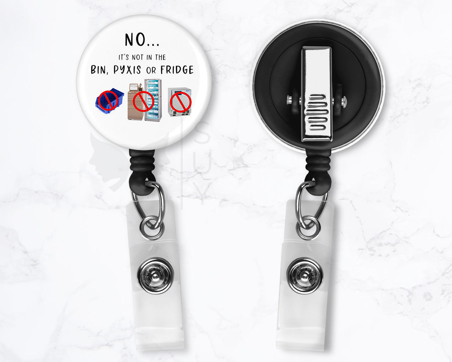 Nurse Missing Medications | Funny Medical Black Badge Reel Holder