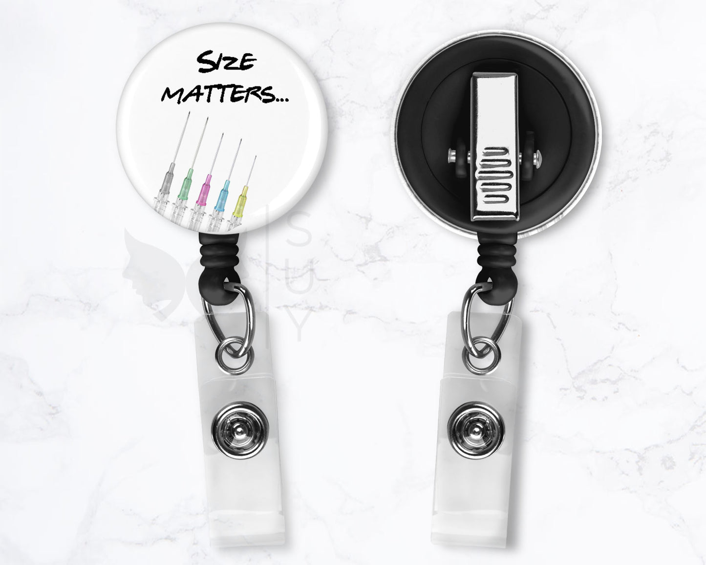 Size Matters.. | Funny Medical Black Badge Reel Holder