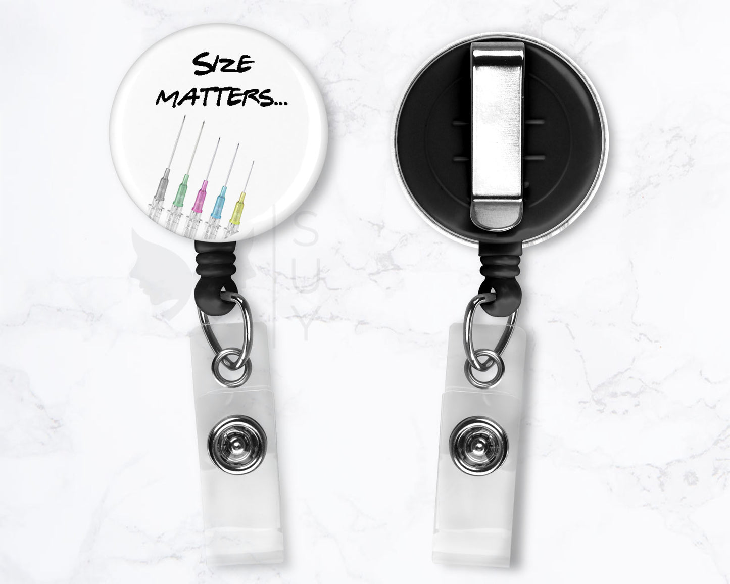 Size Matters.. | Funny Medical Black Badge Reel Holder