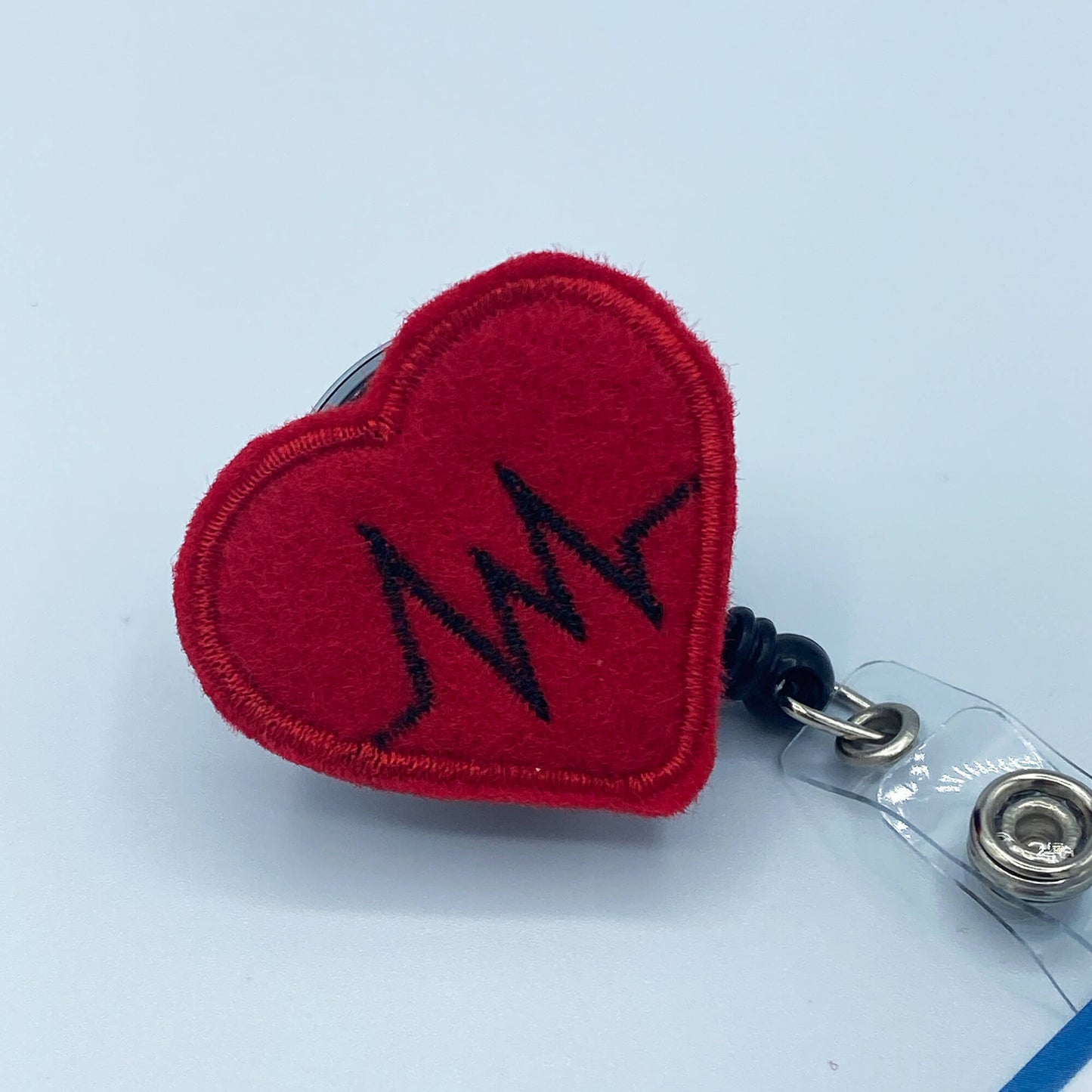 Retractable Badge Holder Reel - EKG Heart Beat