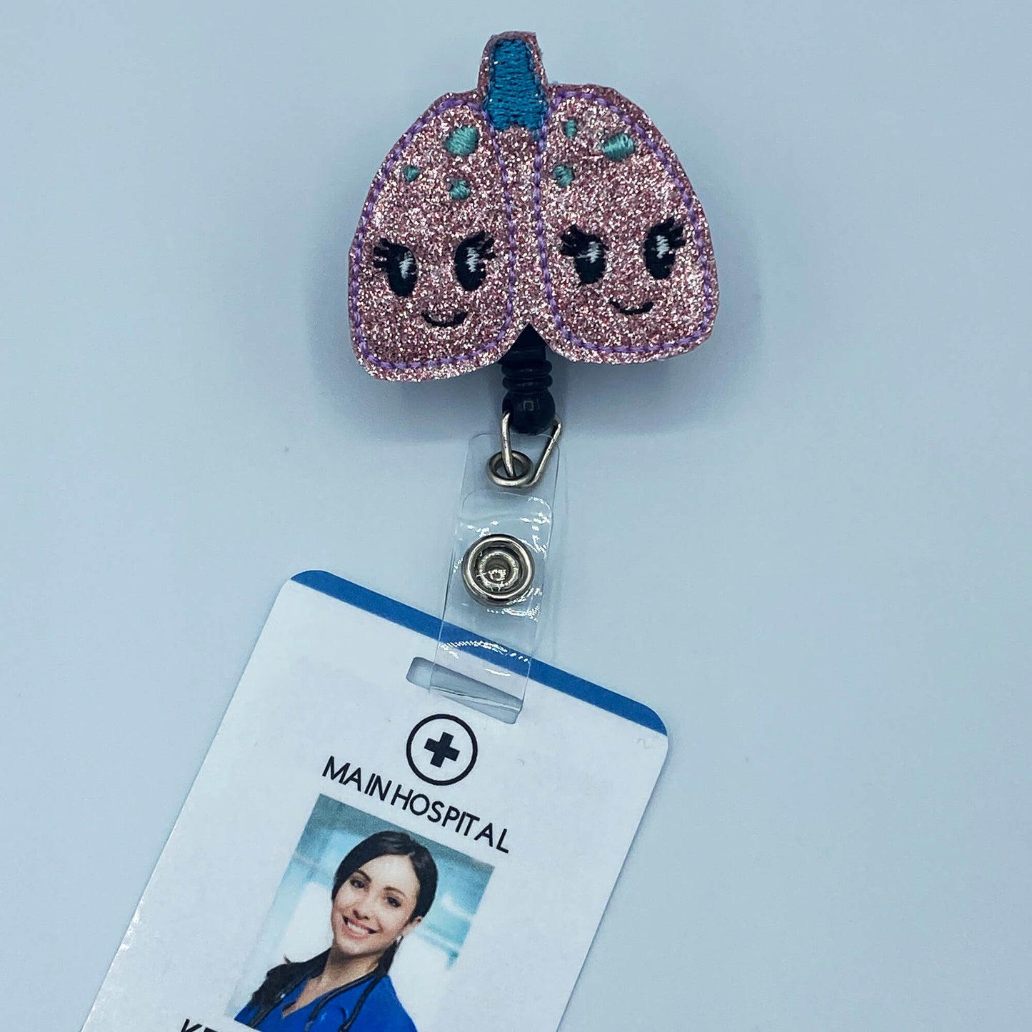 Retractable Badge Holder Reel - Happy Lungs